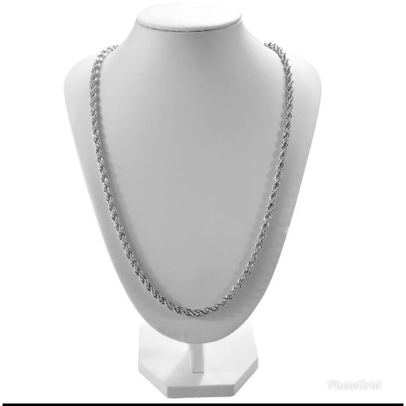 Unisex Party Wedding Gift Silver 3MM Rope Chain - Picture 10 of 11